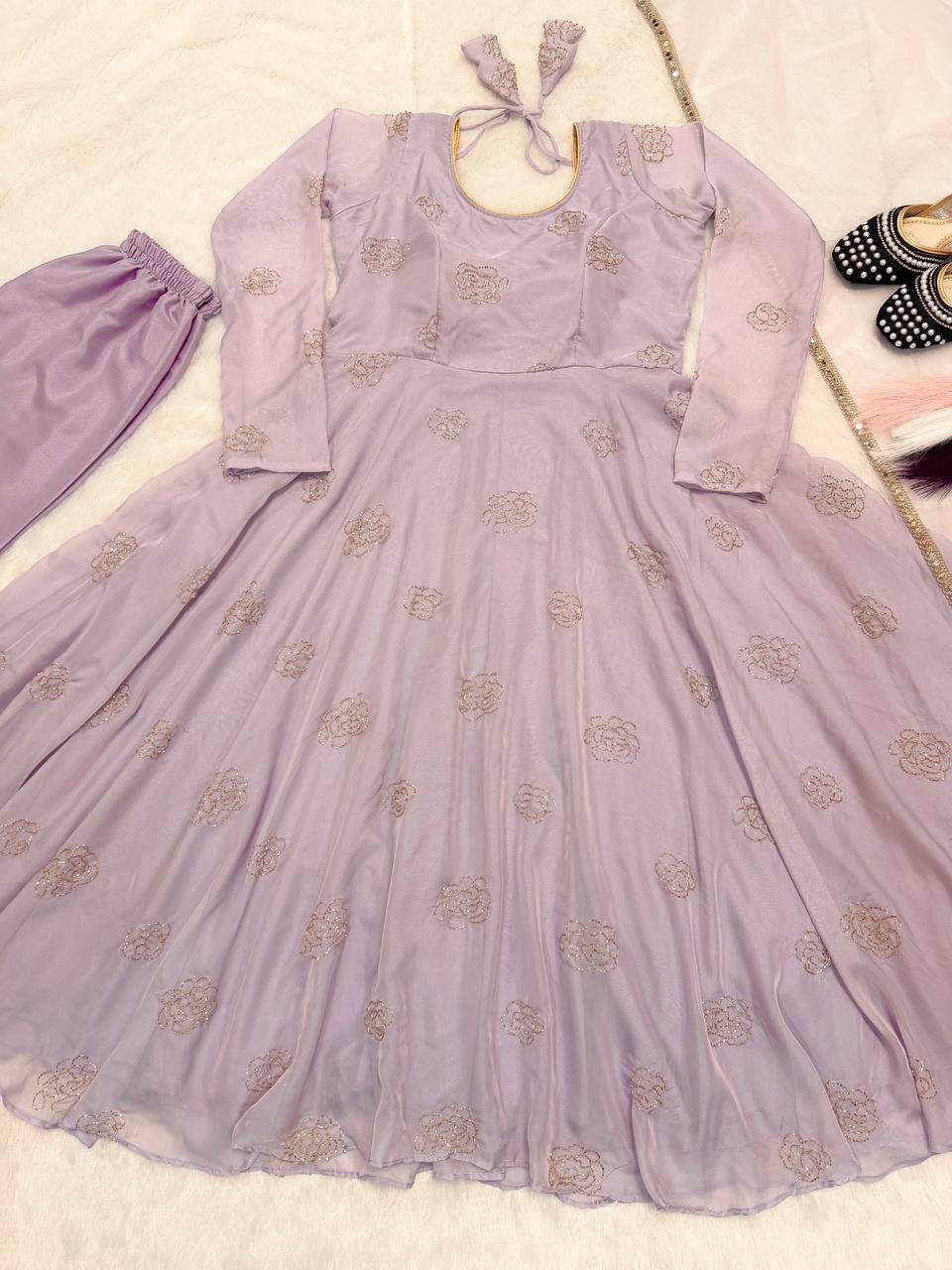 The Ethereal Sage Gilded A-Line Couture
